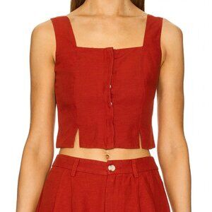 Onia Air Linen Square Neck Top - Size 2 - NWT